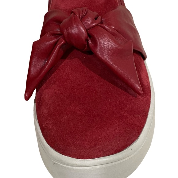 Spenco Barbados Orthotic Red Suede Bow Leather Slip-On Slide Mule Size 9B - Picture 5 of 14